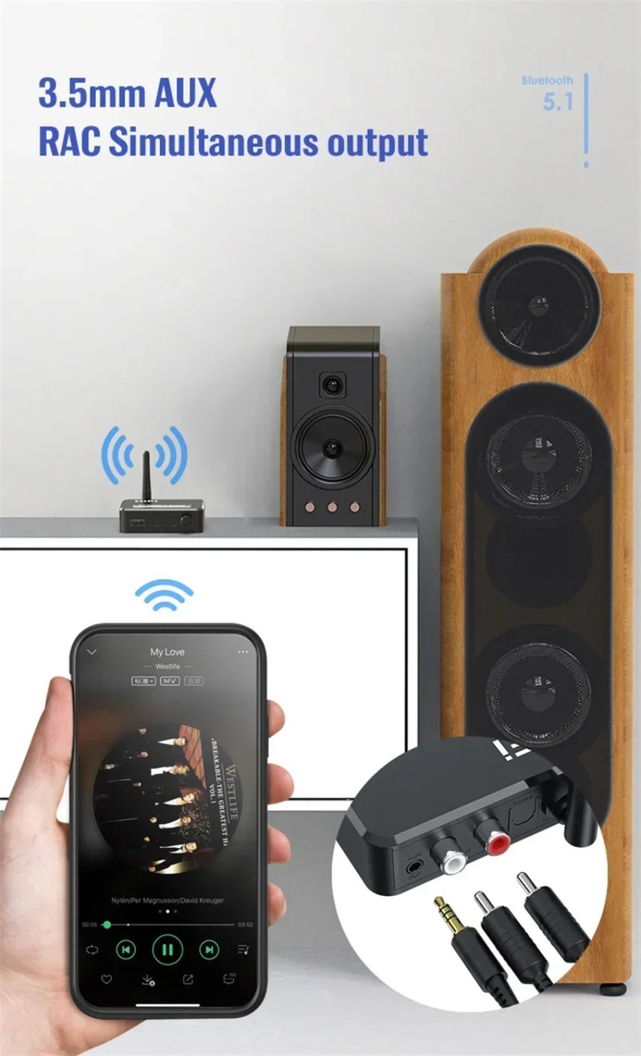 Bluetooth 5.0 Receiver Digital - Bluetooth Adapter Receiver reseña y precio