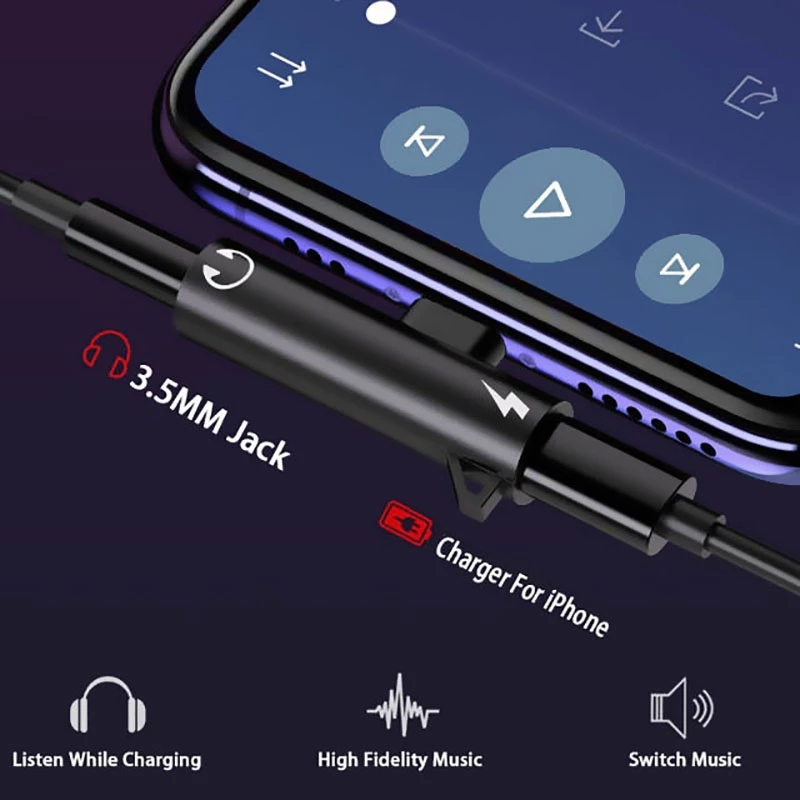 2 In1 Adapter Splitter For iPh - Earphone Splitter Jack reseña y precio