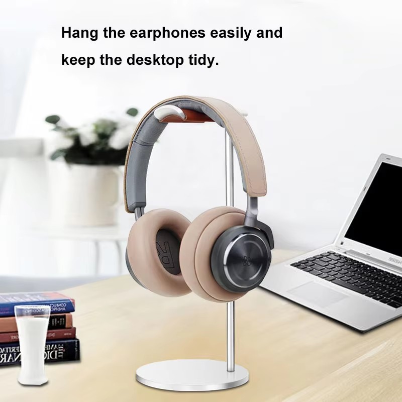 Curved Aluminum Headphone Stan - Headphone Stand Desk reseña y precio