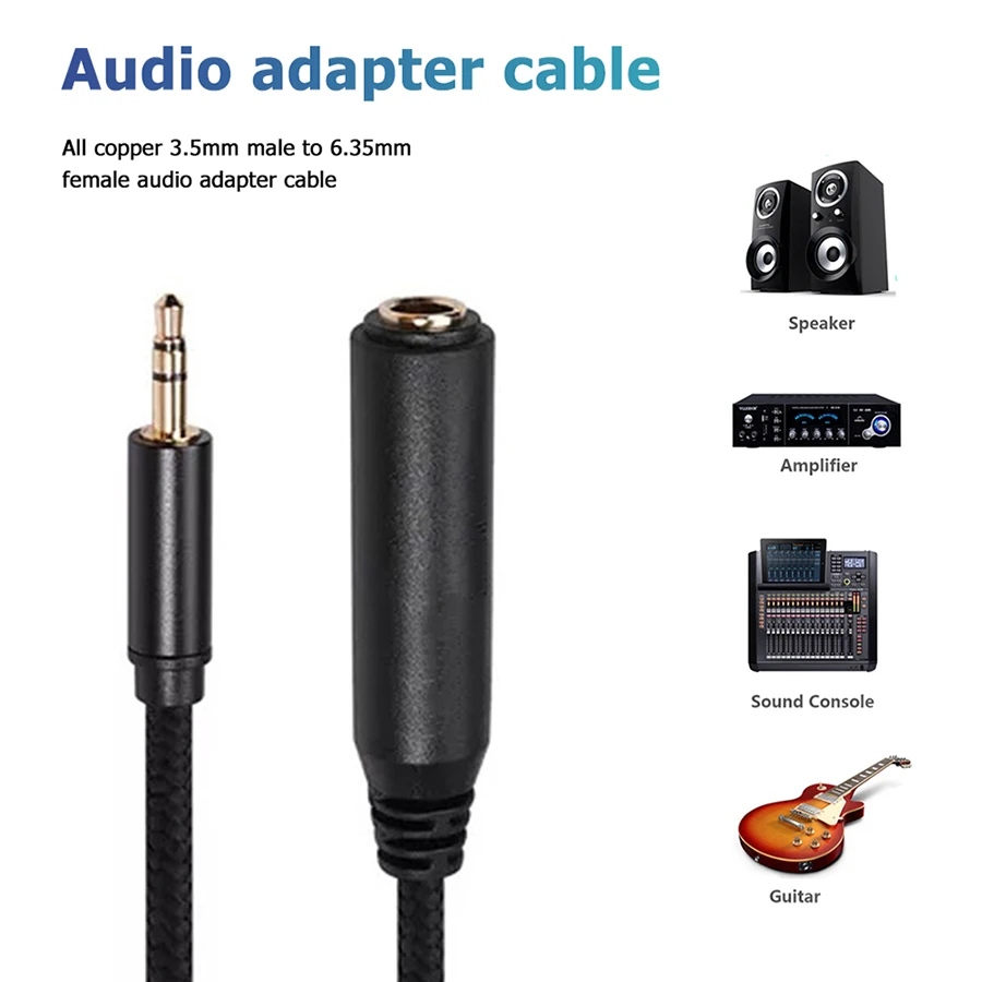 1/8 inch 3.5mm to 1/4 inch 6.3 - Cable Extension 3.5 reseña y precio