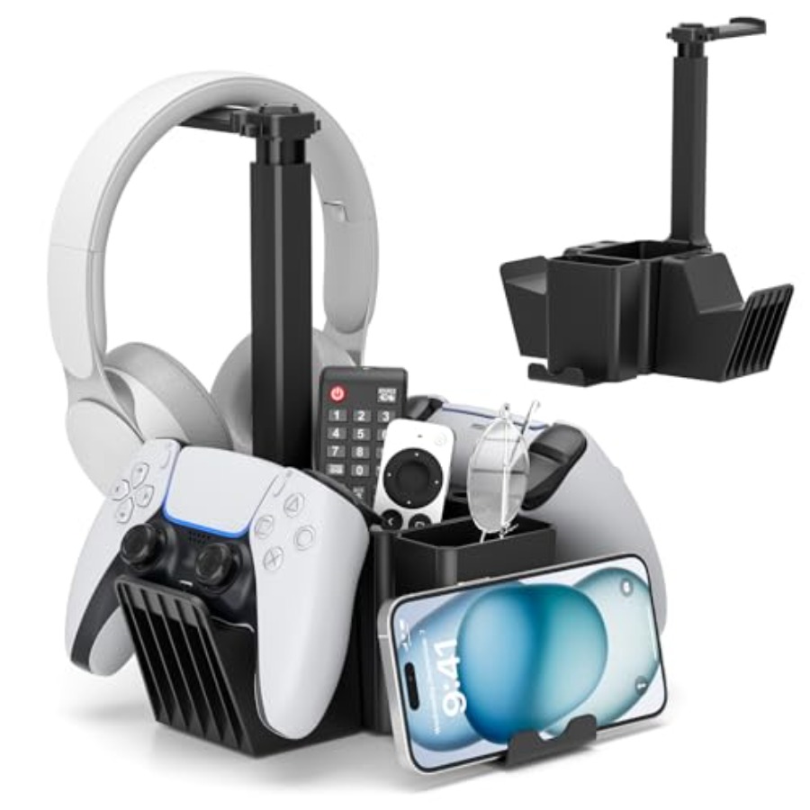 Dual Controller Holder with He - Headphone Stand Desk reseña y precio