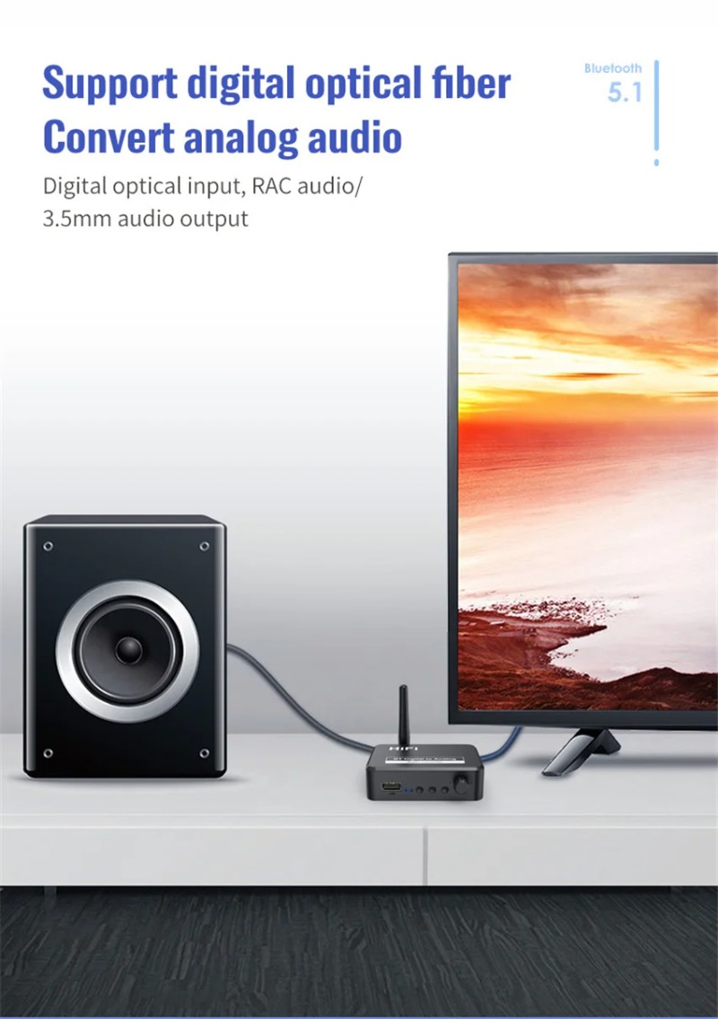 VIKEFON Analog Audio DAC Conve - Bluetooth Adapter Receiver reseña y precio