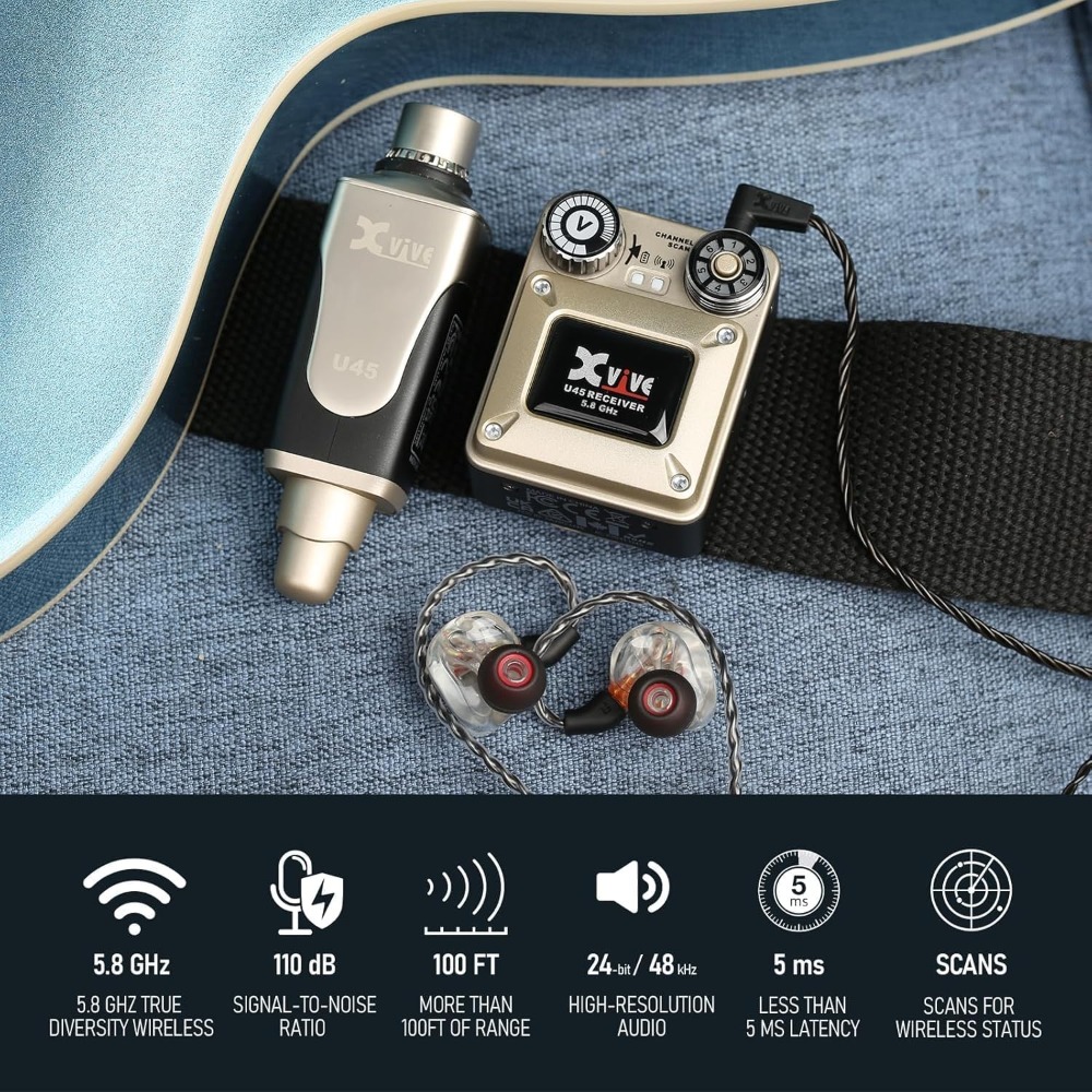 Xvive U45 Wireless in Ear Moni - In Ear Monitor Iem reseña y precio