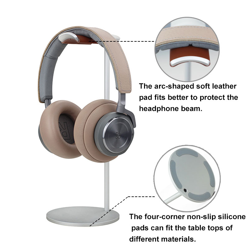 Curved Aluminum Headphone Stan - Headphone Stand Desk reseña y precio