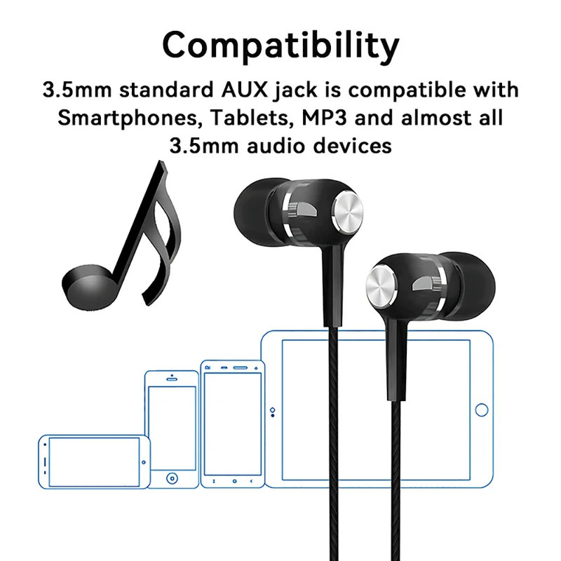 1/2/3/4Pcs 3.5mm Wired Earphon - Wired Earphone Mic reseña y precio