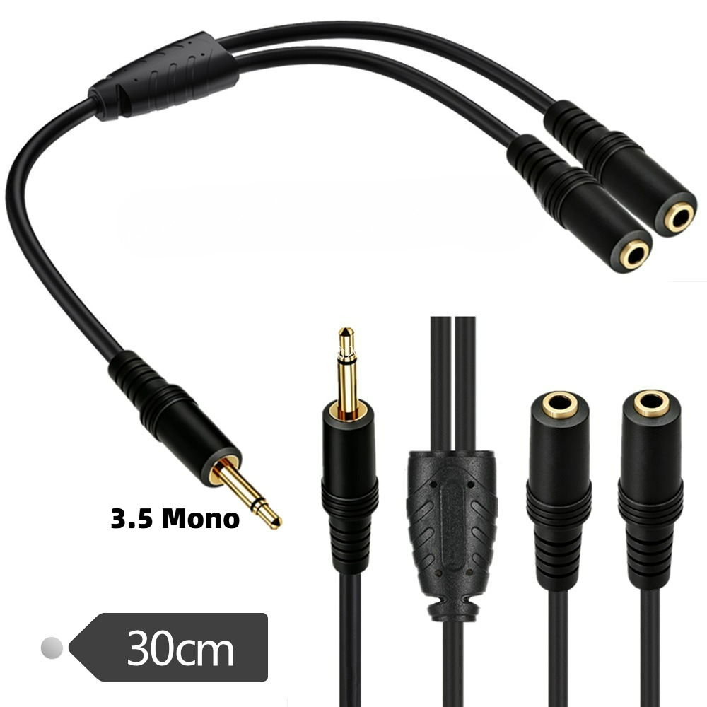3.5mm TS Mono Male To Dual 3.5 - Cable Extension 3.5 reseña y precio