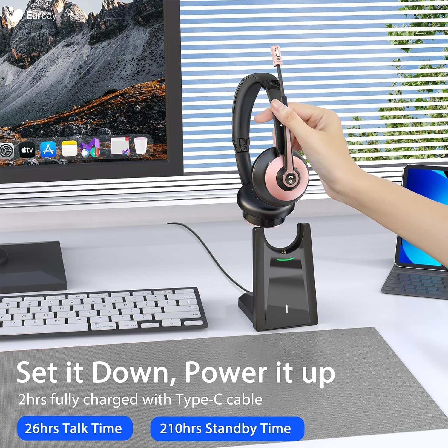 Wireless Headset with Mic, Noi - Noise Cancelling Headphone reseña y precio