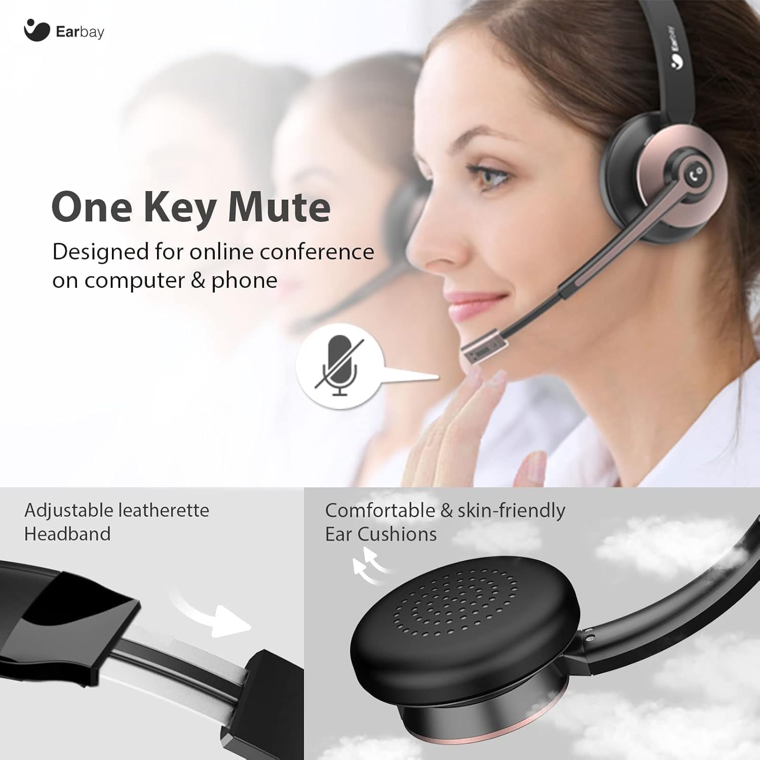 Wireless Headset with Mic, Noi - Noise Cancelling Headphone reseña y precio