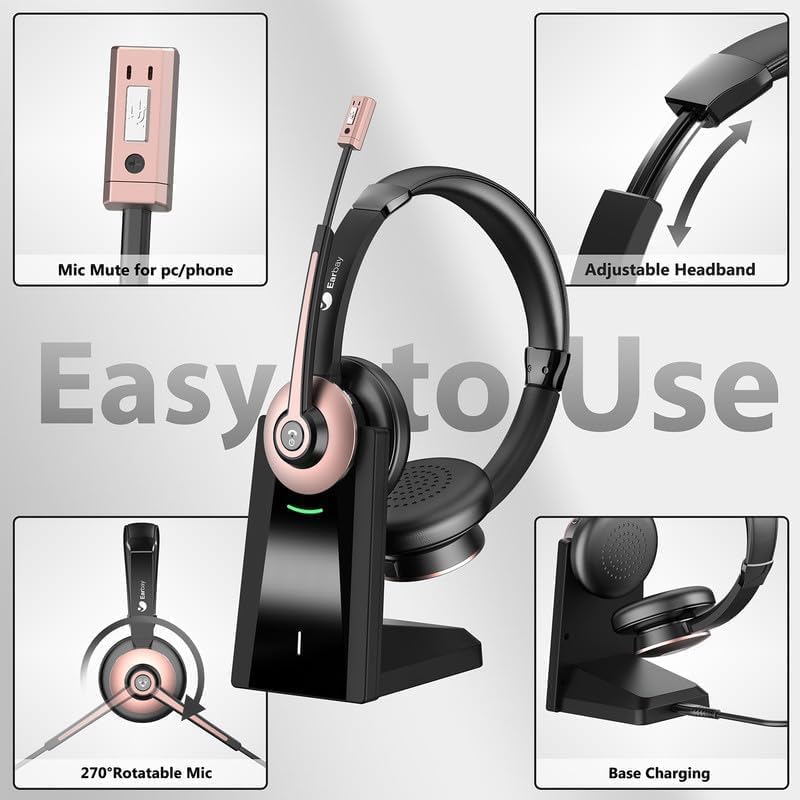 Wireless Headset with Mic, Noi - Noise Cancelling Headphone reseña y precio