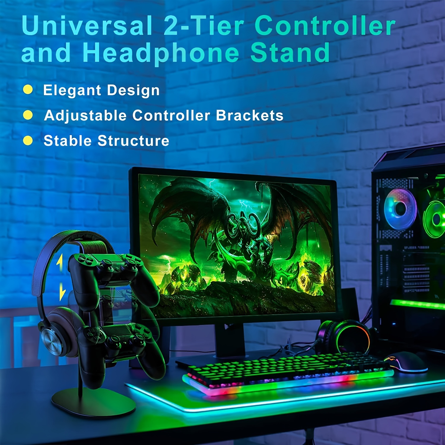 Wooden Controller & Headset Ho - Headphone Stand Desk reseña y precio