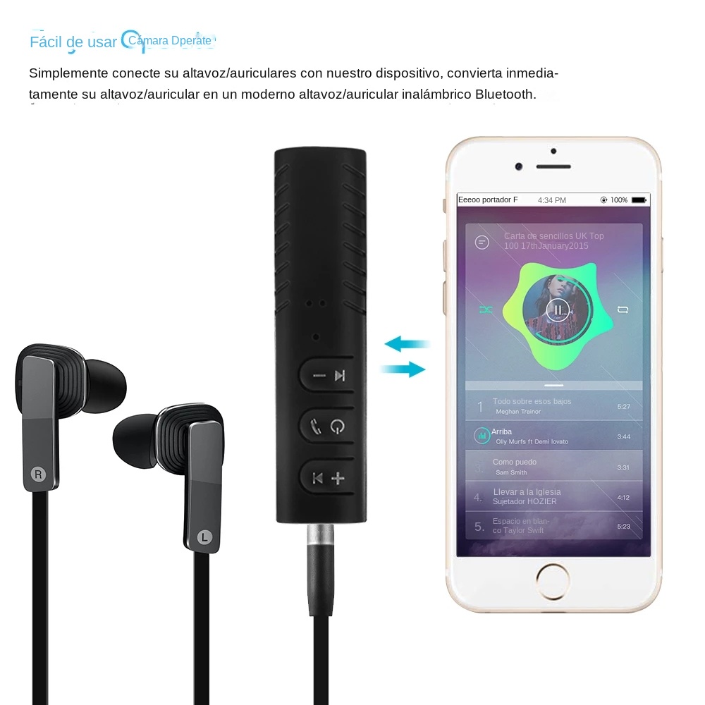 2 In 1 Wireless Bluetooth 5.0  - Bluetooth Adapter Receiver reseña y precio